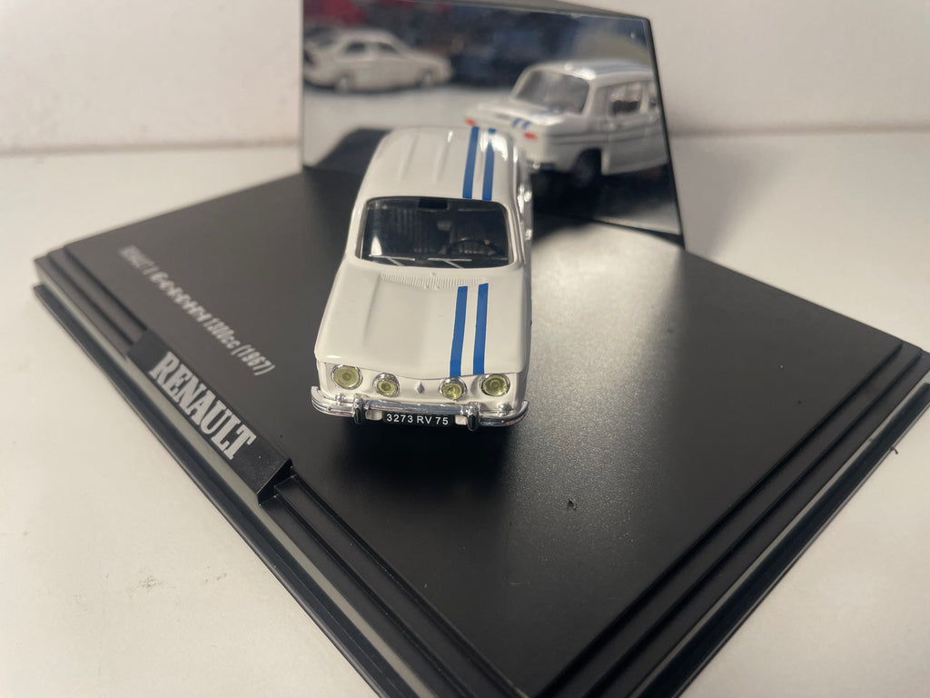 Renault 8 Gordini 1300 cc blanche et liserets bleus de 1967 - NOREV (coffret boite rectangle)