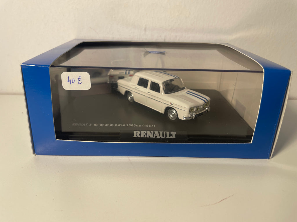Renault 8 Gordini 1300 cc blanche et liserets bleus de 1967 - NOREV (coffret boite rectangle)