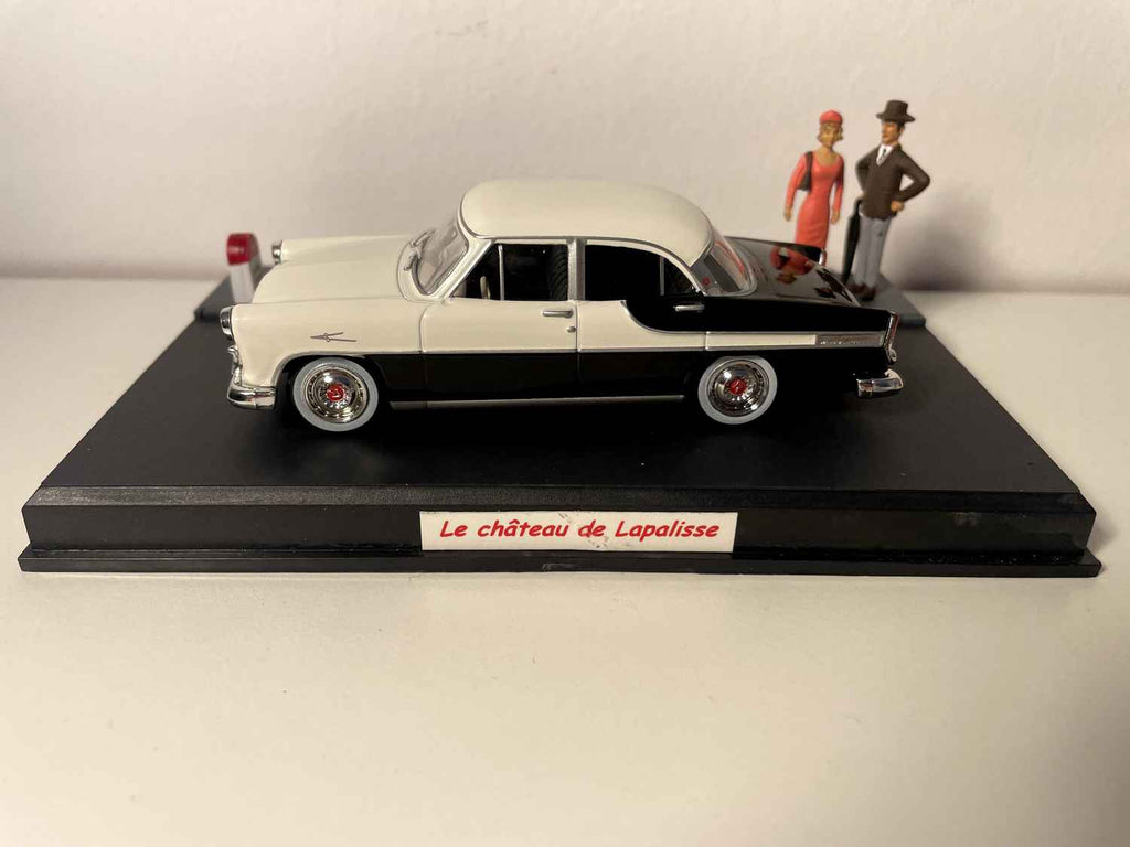 Simca Vedette Versailles wäiss a schwaarz - La Nationale 7 - déi blo Strooss
