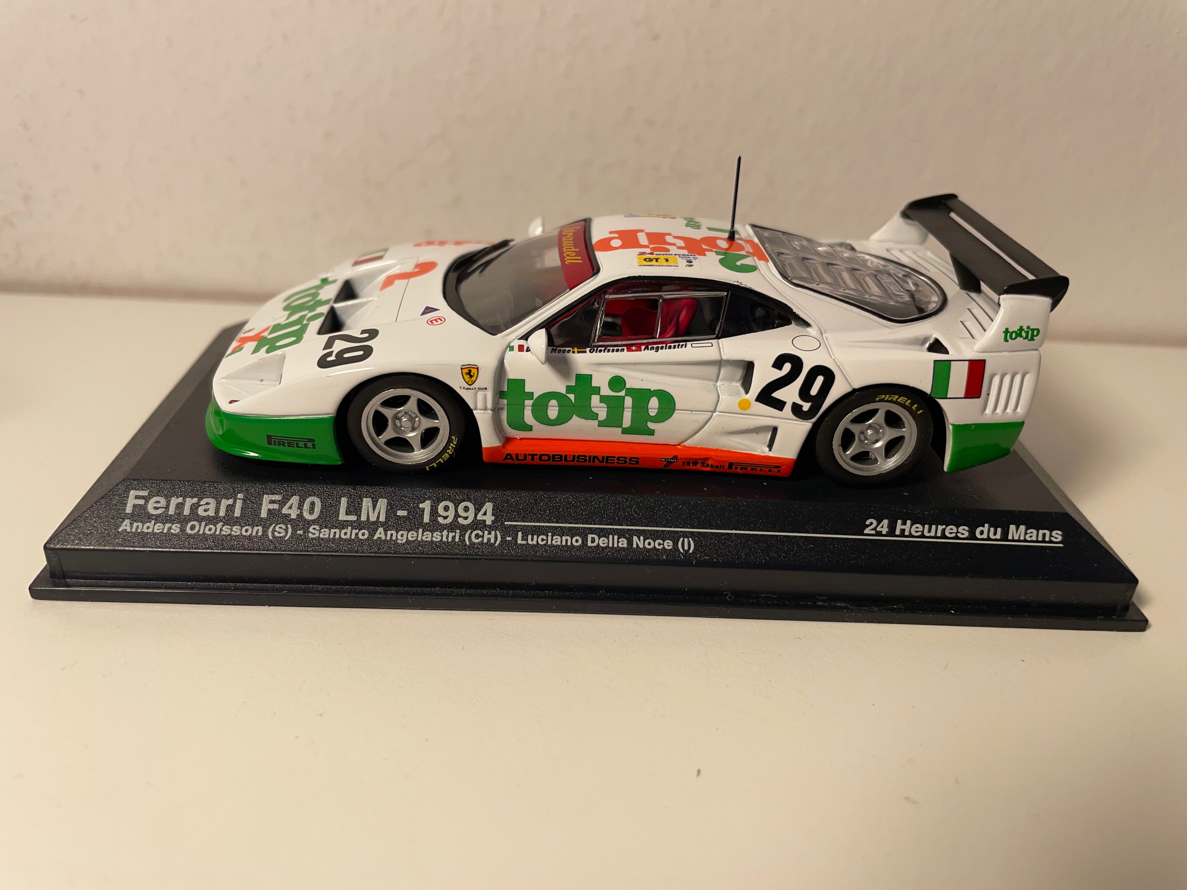 Ferrari F40 LM Weiß und Grün Nummer 29 - 24 Stunden von Le Mans 1994