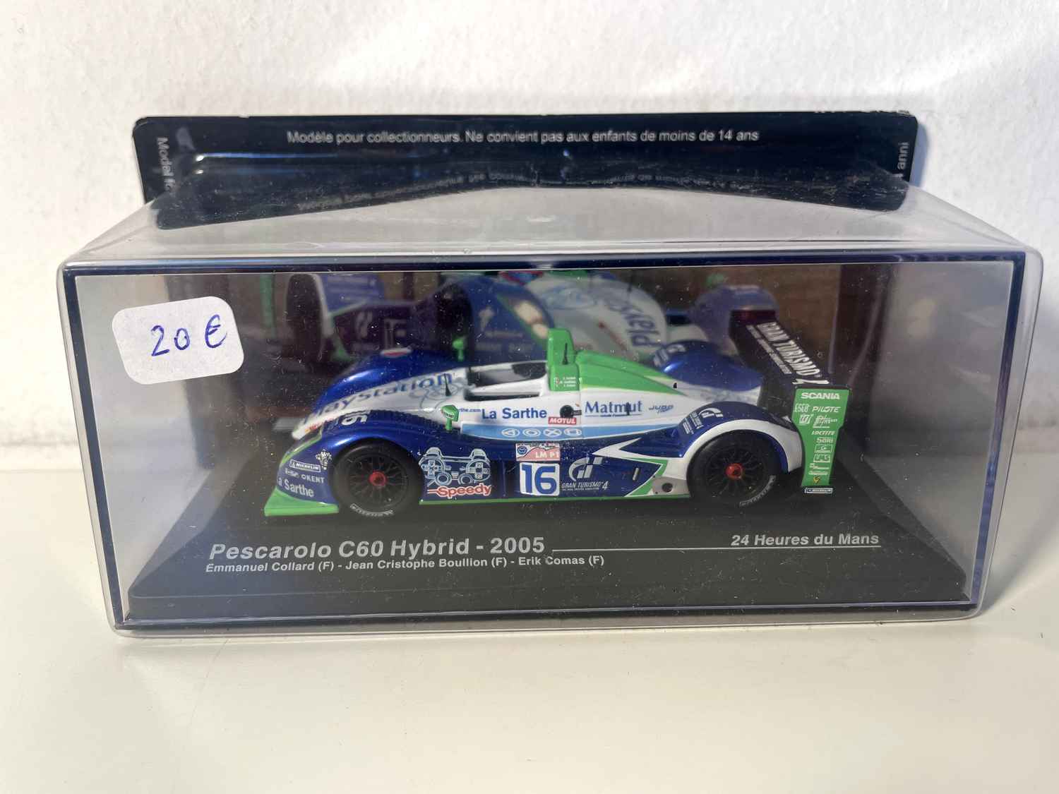 Pescarolo C60 Hybrid niebieska, biała i zielona numer 16 - 24 godziny Le Mans 2005