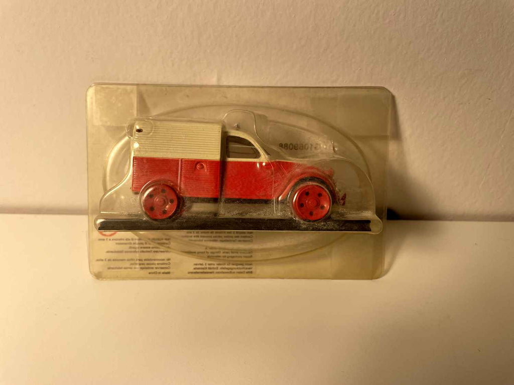 Citroën 2 CV AZU czerwony i beżowy na torach - Norev