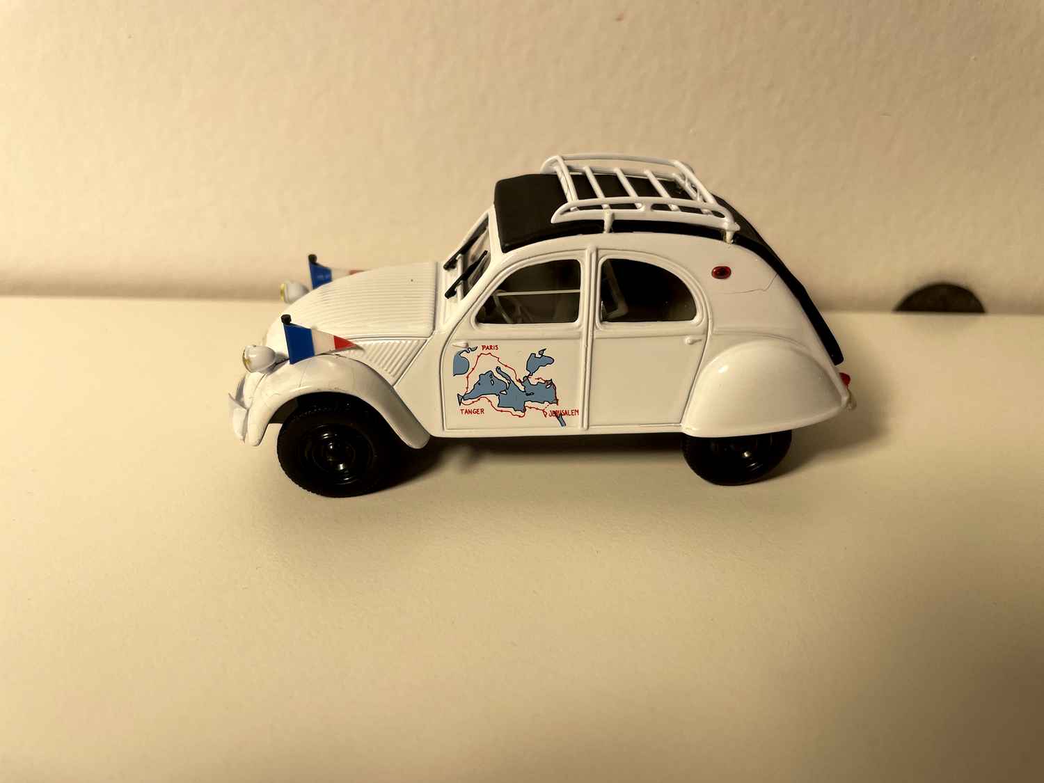 Citroën 2 CV A blanche - Norev (rallye "Paris - Tanger - Jérusalem")