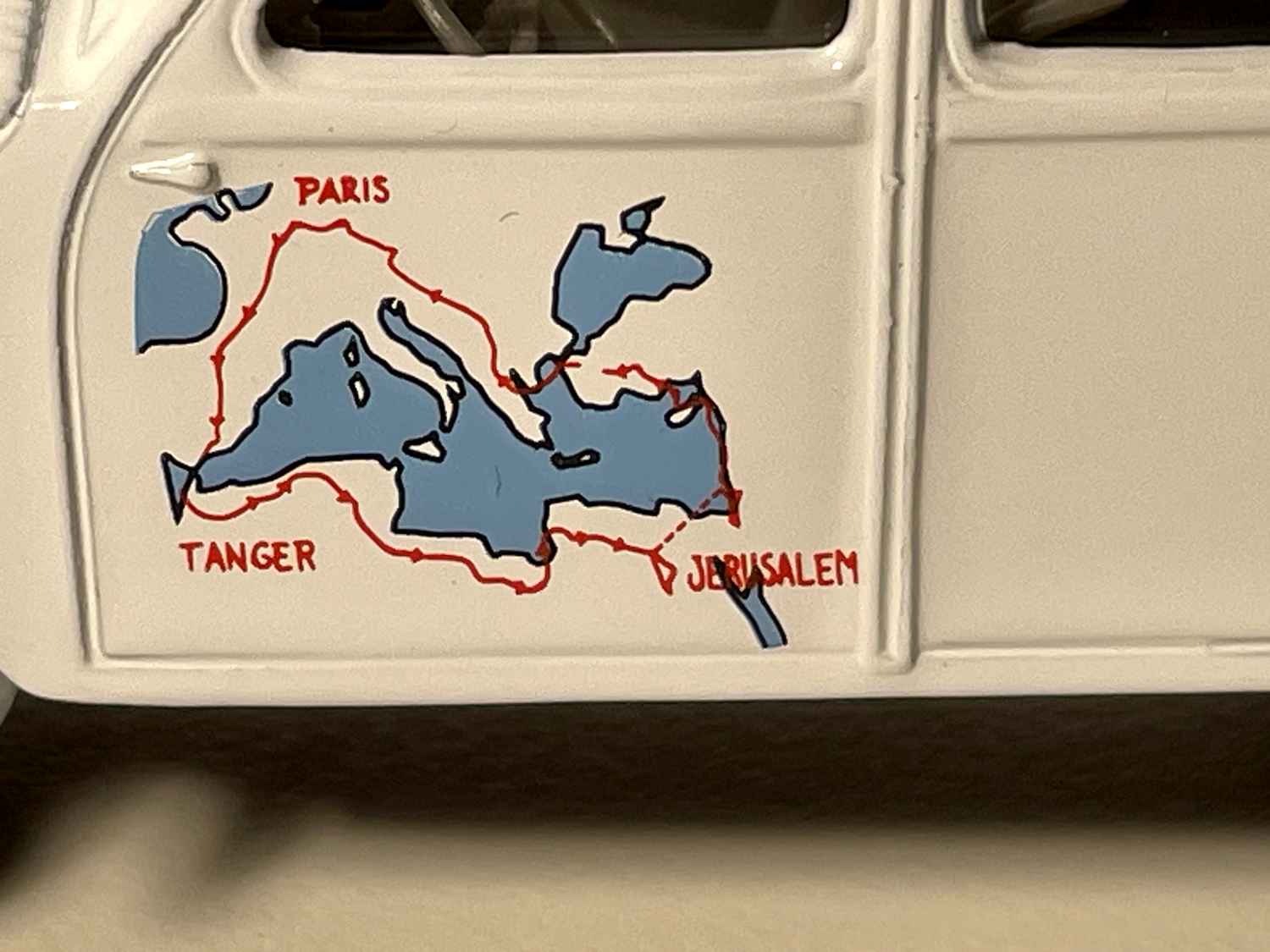 Citroën 2 CV A blanche - Norev (rallye "Paris - Tanger - Jérusalem")