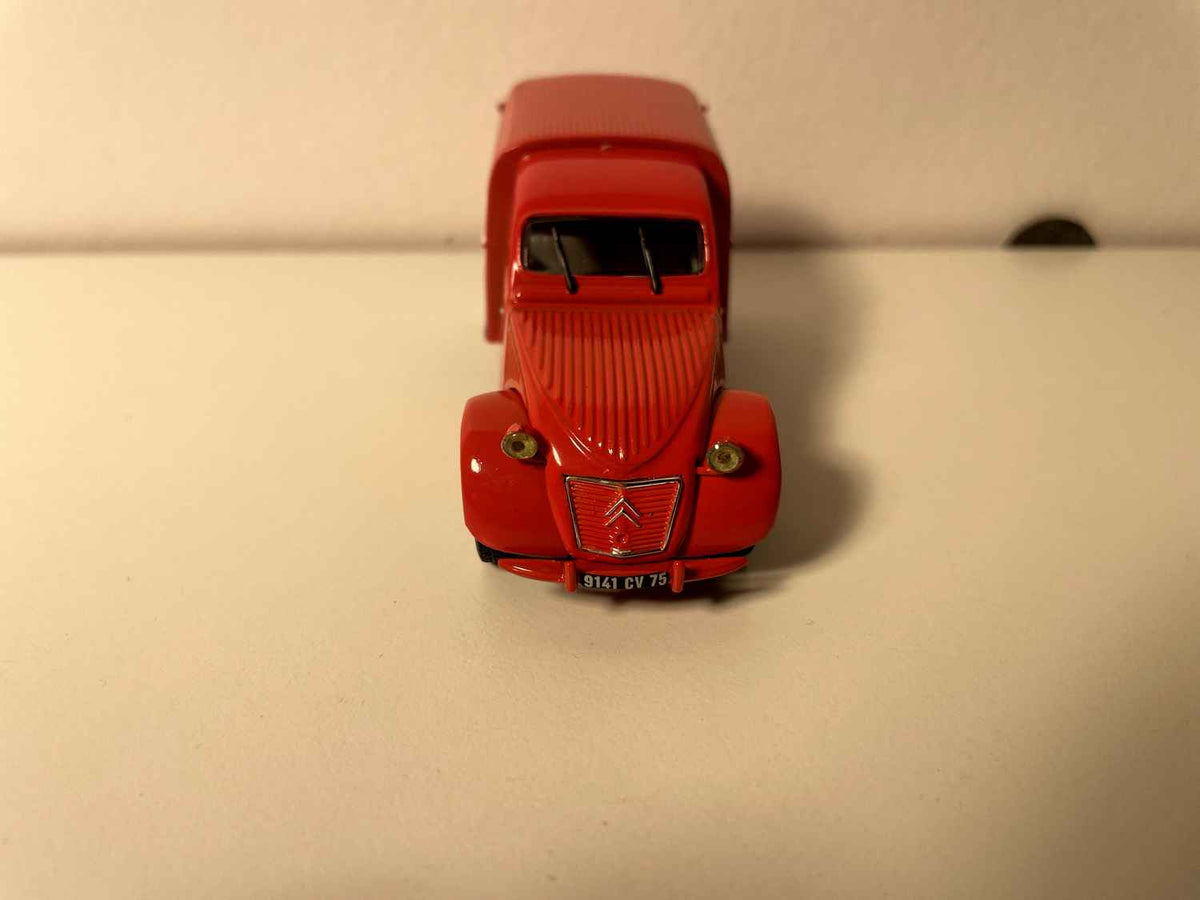 Citroën 2 CV AZU furgonetka blaszana czerwona, biała i niebieska ESSO - Norev