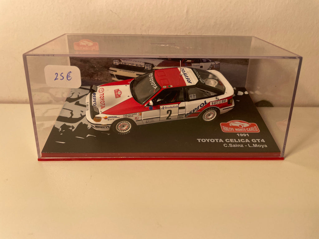 Toyota Celica GT4 white, red, and black number 2 - 1991 Monte Carlo Rally