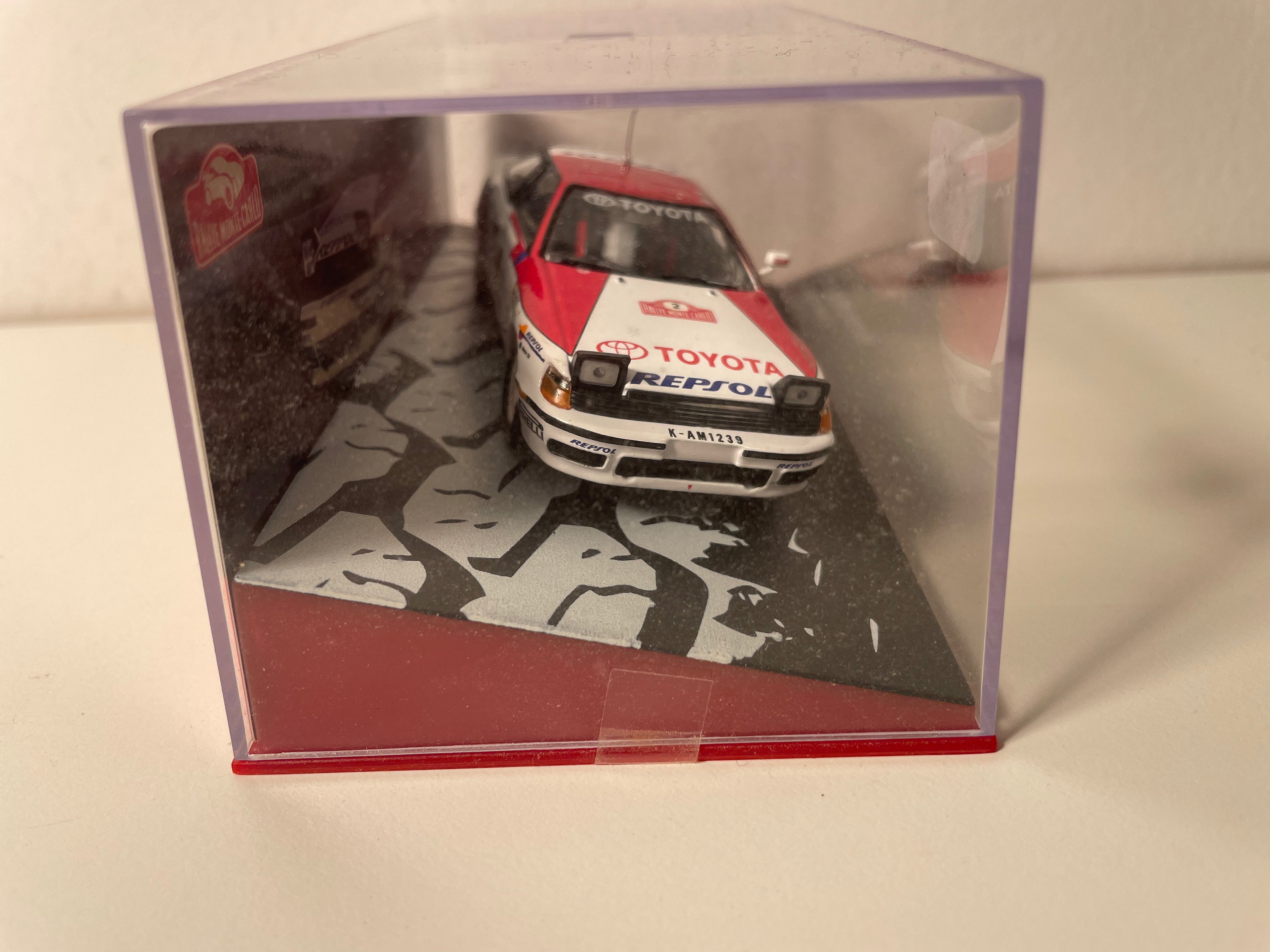 Toyota Celica GT4 white, red, and black number 2 - 1991 Monte Carlo Rally