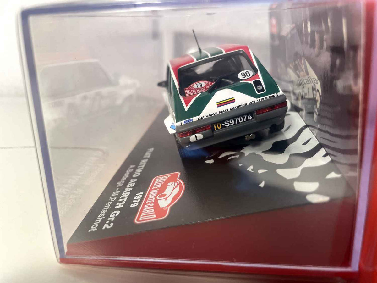 Fiat Ritmo Abarth Gr.2 biały, czerwony i zielony numer 20 - Rajd Monte Carlo 1979