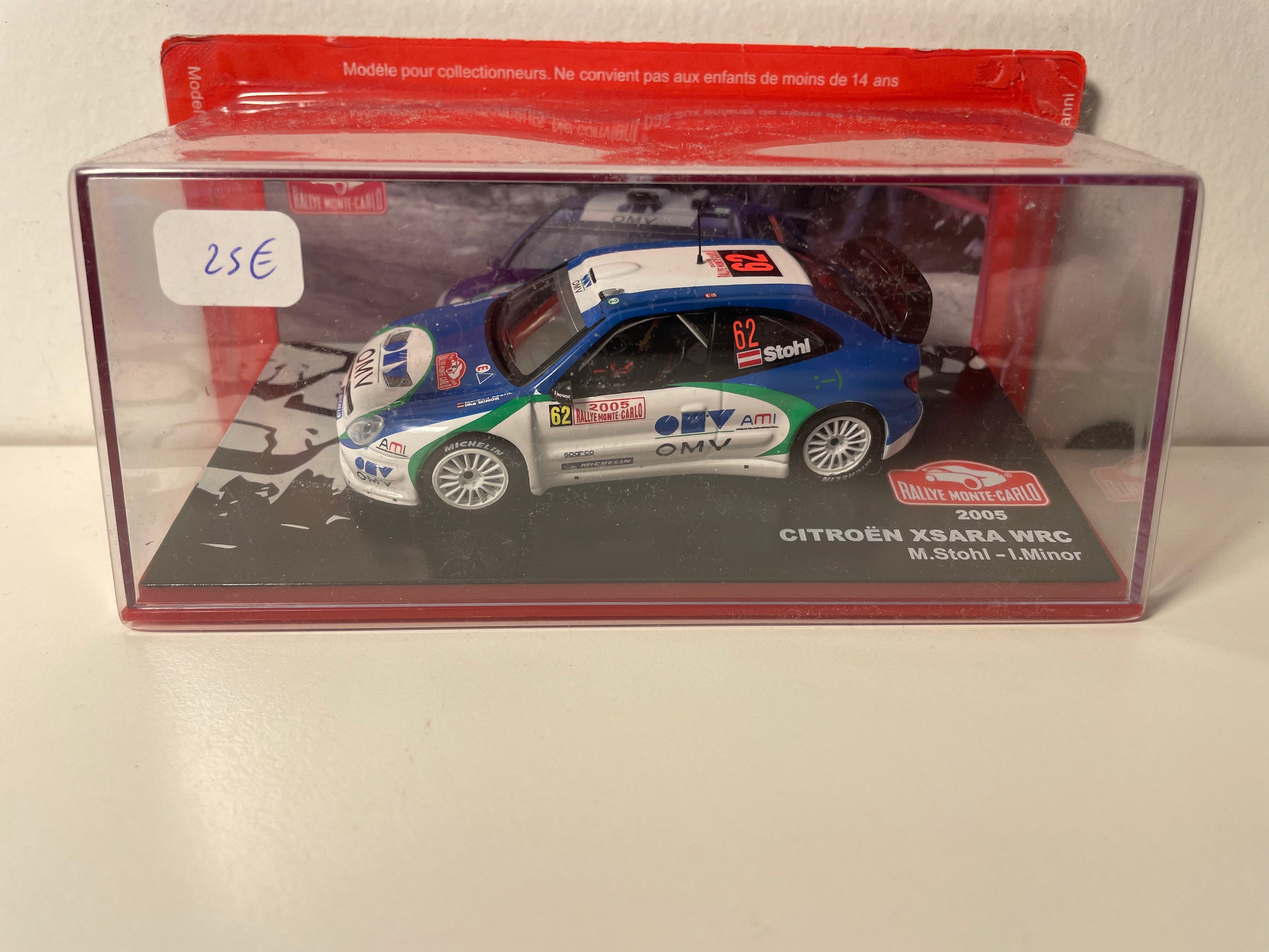 Citroën Xsara WRC blauw, wit en groen nummer 62 - rally van Monte-Carlo 2005