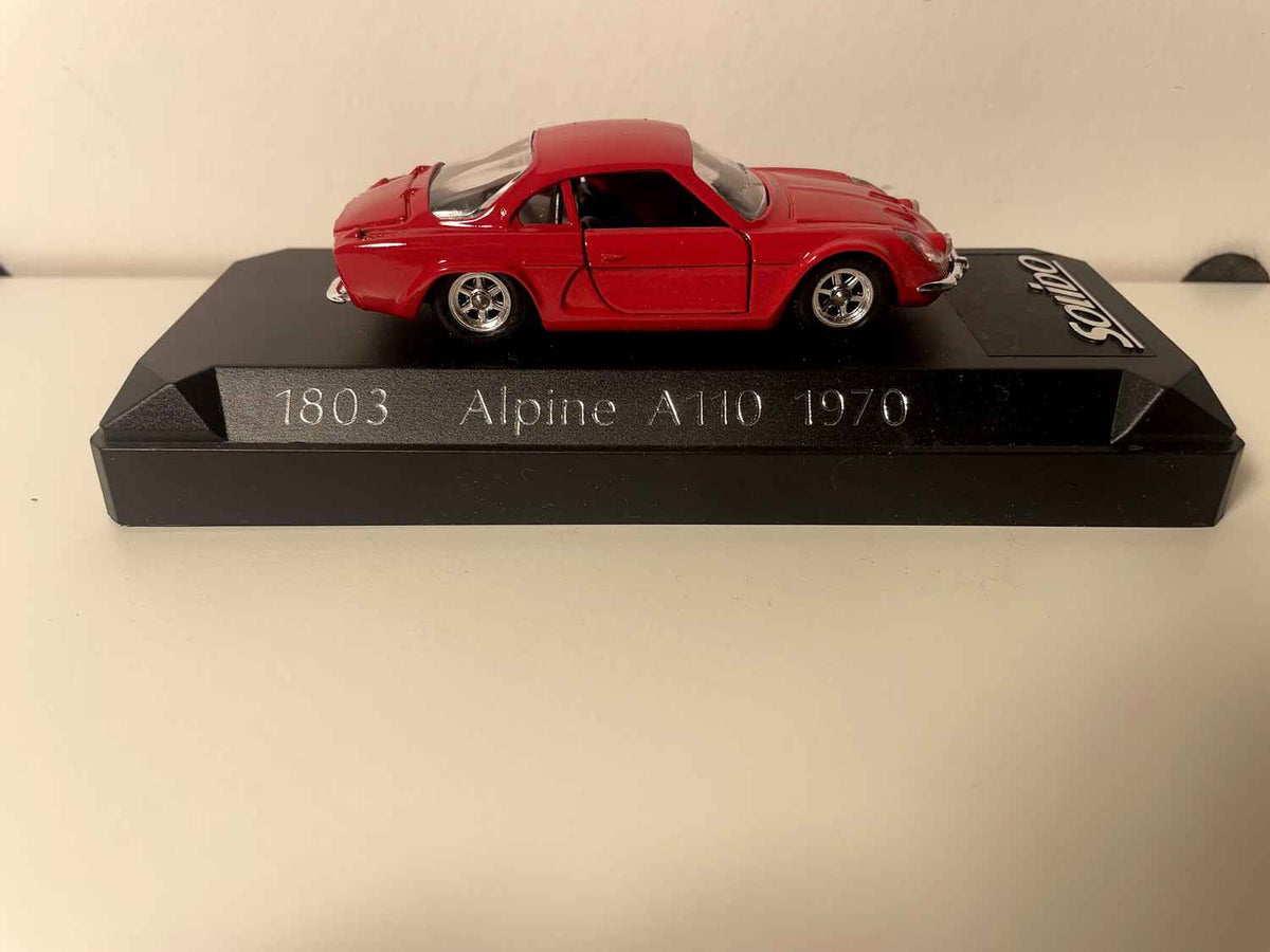 Renault Alpine A110 rojo de 1970 (referencia Solido 1803) con caja de cartón