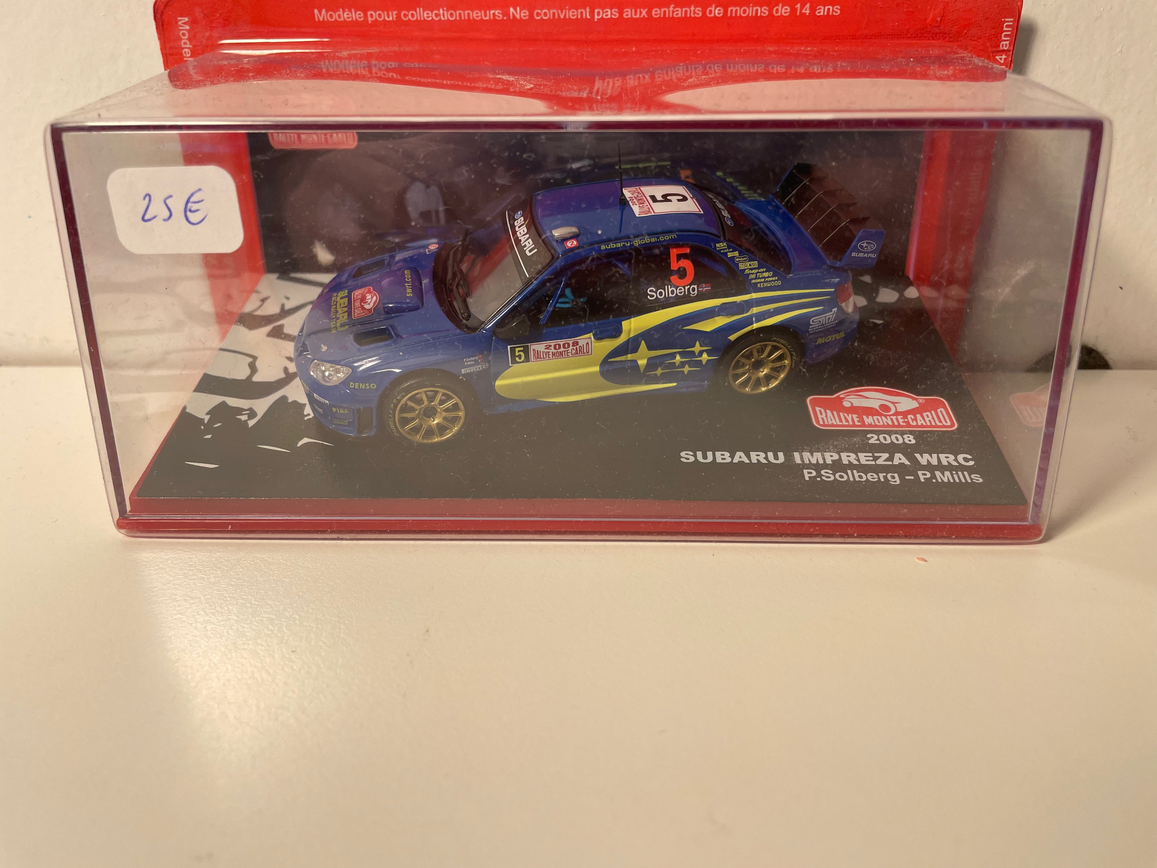 Subaru Impreza WRC niebiesko-żółty numer 5 - rajd Monte-Carlo 2008