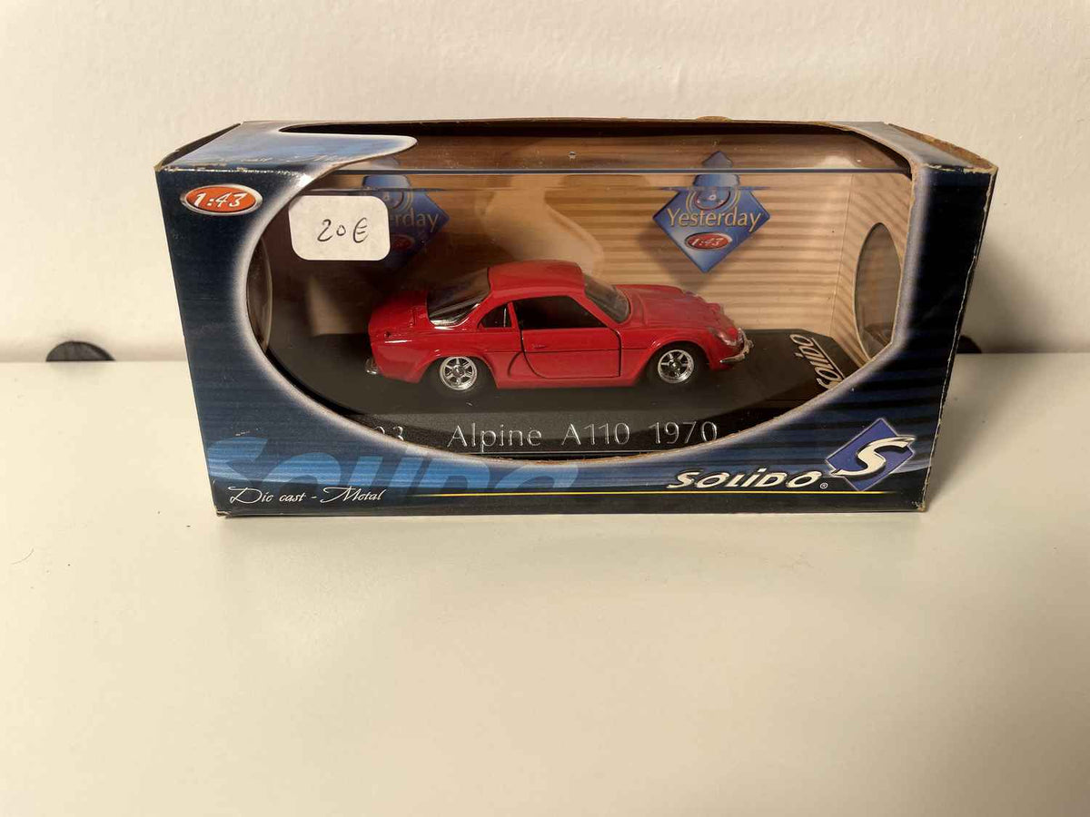 Renault Alpine A110 rojo de 1970 (referencia Solido 1803) con caja de cartón