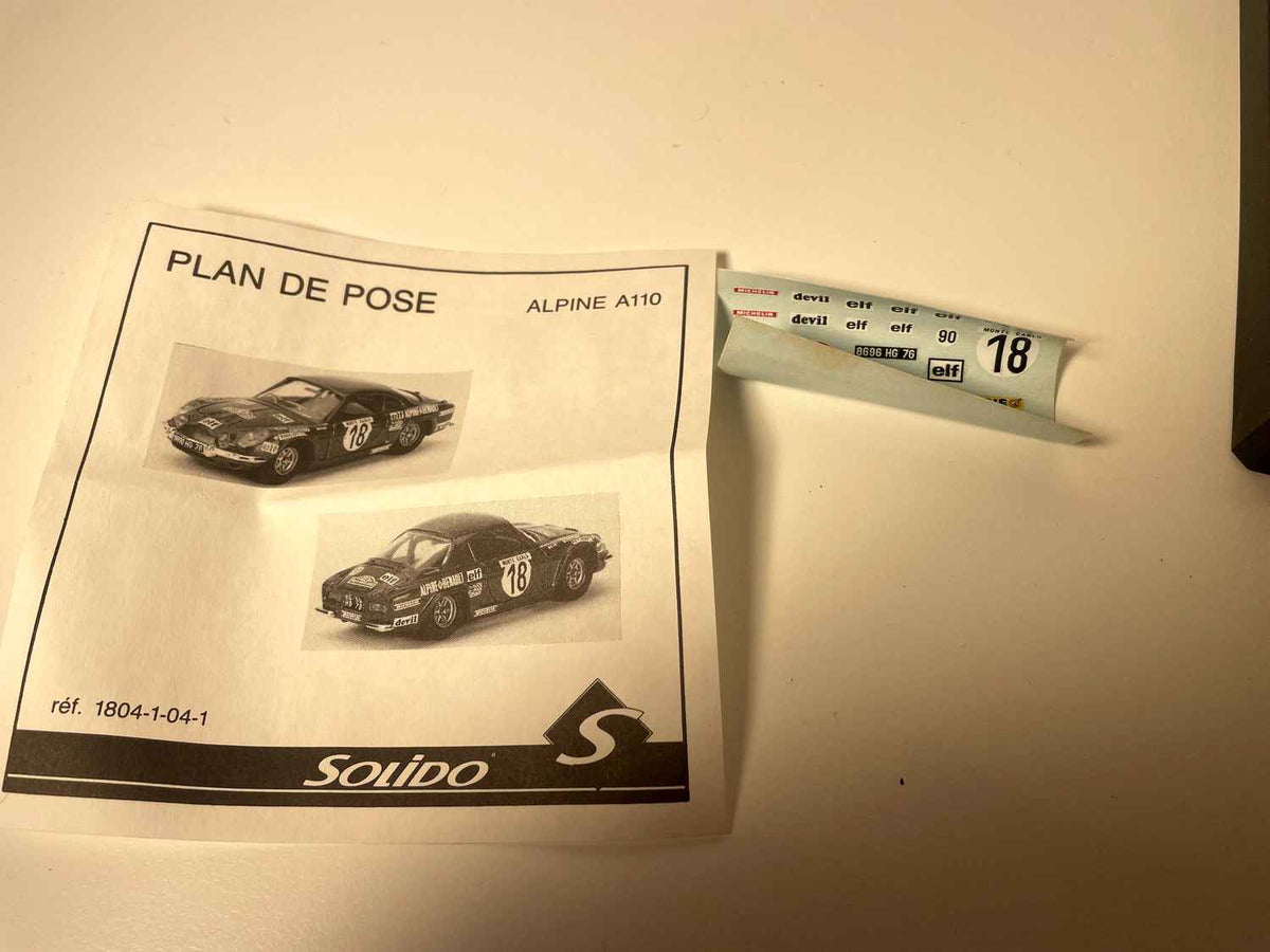 Renault Alpine A110 niebieska nr 18 (Solido referencja 1904) - żółte pudełko kartonowe