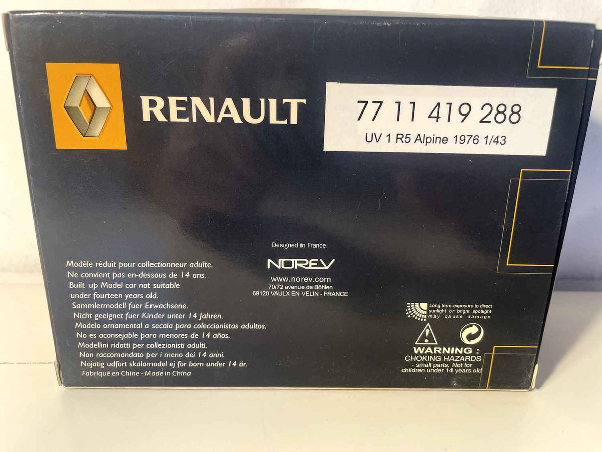 Renault 5 Alpine noire (coffret boite rectangle) - NOREV