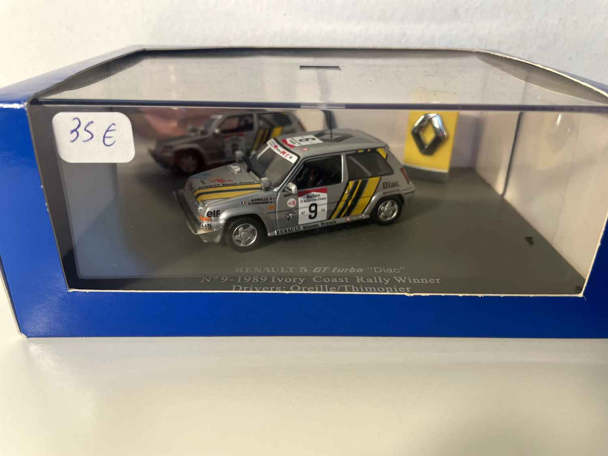Renault 5 GT Turbo Diac grau Nummer 9 "Sieger der Côte d'Ivoire Rallye 1989 (rechteckige Box) - Universal Hobbies
