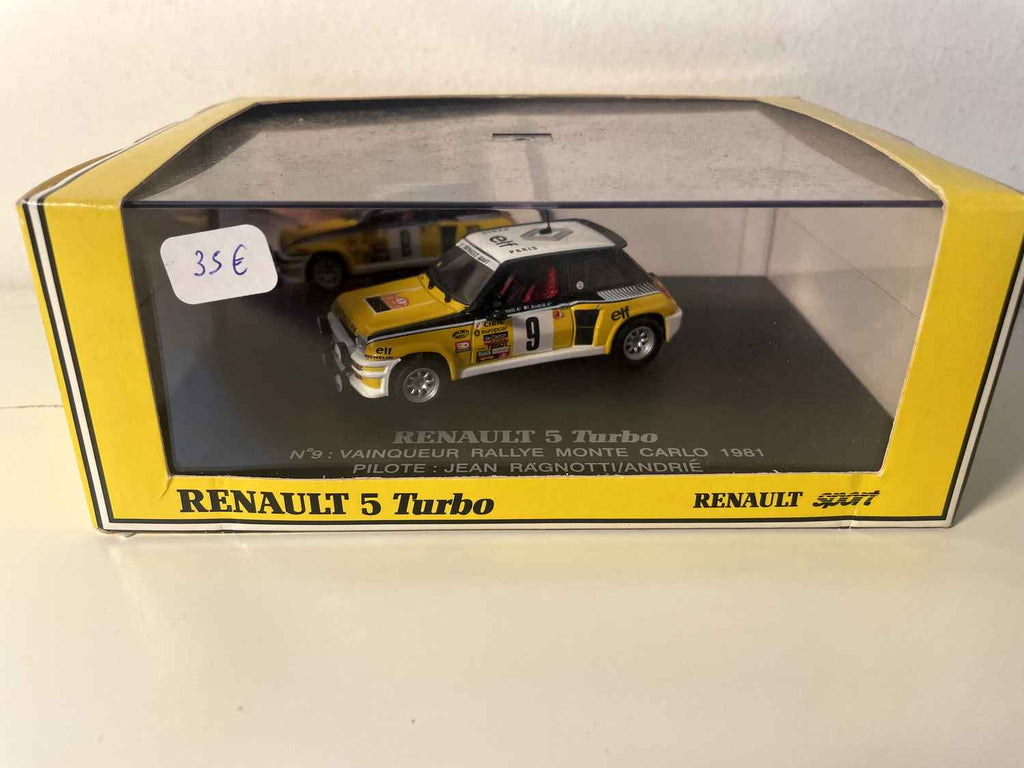 Renault 5 Turbo jaune, blanche et noire numéro 9 - vainqueur rallye Monté-Carlo de 1981 (coffret boite rectangle) - Universal Hobbies