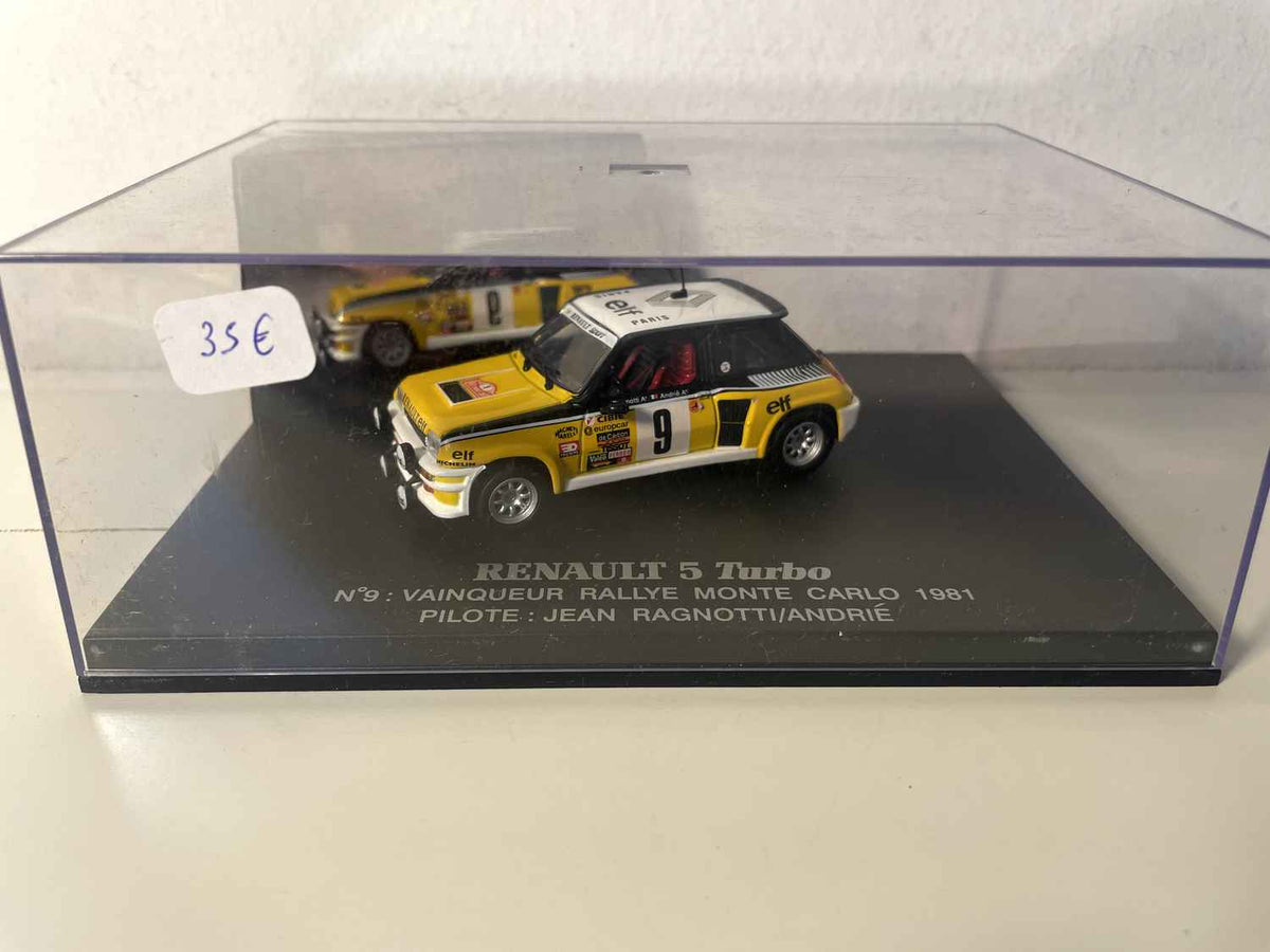 Renault 5 Turbo jaune, blanche et noire numéro 9 - vainqueur rallye Monté-Carlo de 1981 (coffret boite rectangle) - Universal Hobbies