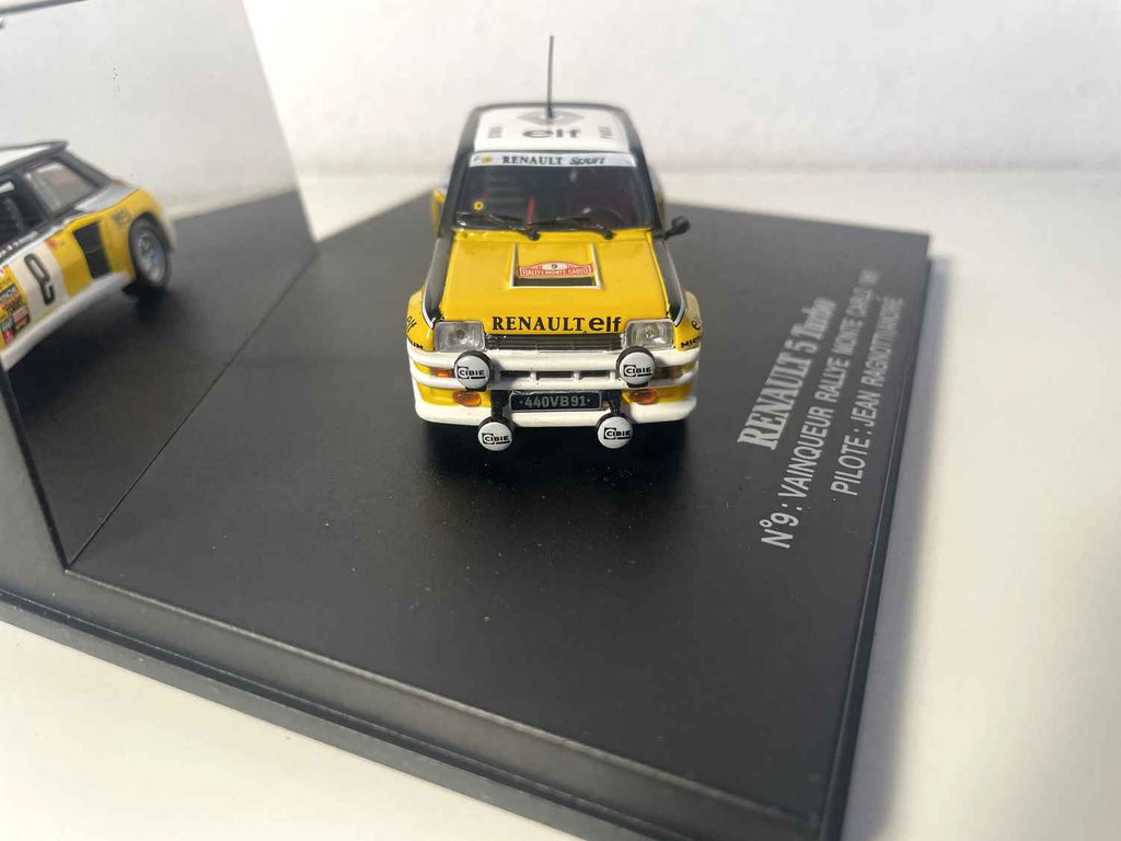 Renault 5 Turbo jaune, blanche et noire numéro 9 - vainqueur rallye Monté-Carlo de 1981 (coffret boite rectangle) - Universal Hobbies