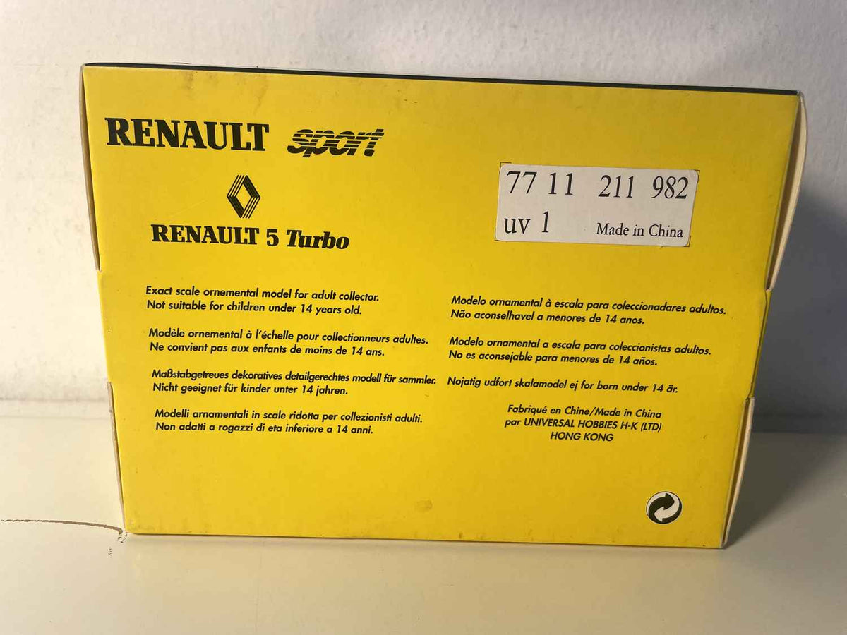 Renault 5 Turbo jaune, rouge et noire numéro 4 Calberson - tour de France auto 1980 (coffret boite rectangle) - Universal Hobbies