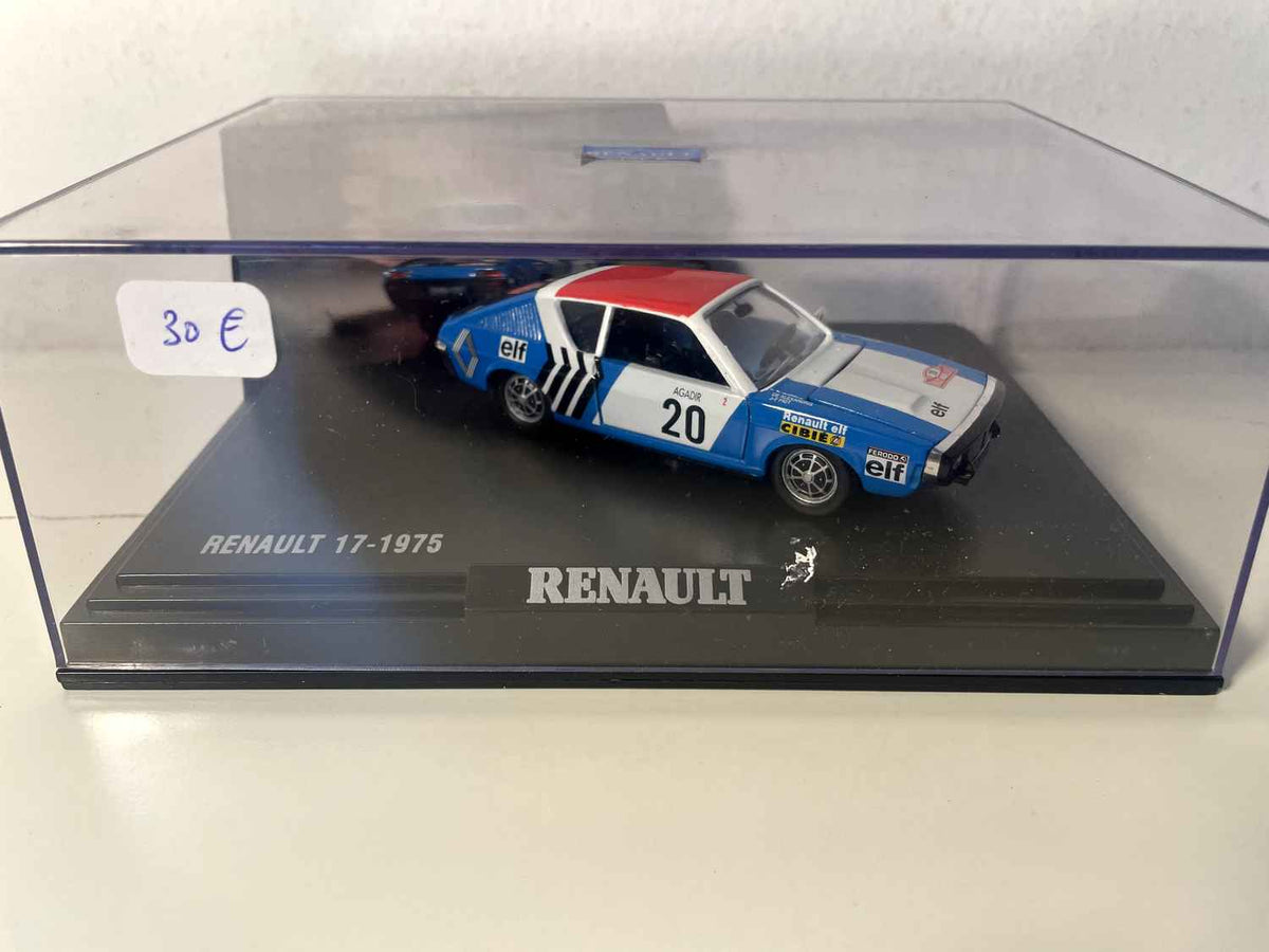 Renault 17 blo, wäiss an rout vum Joer 1975 Nummer 20 - Rallye Monte-Carlo (Rechteck Këscht) - NOREV