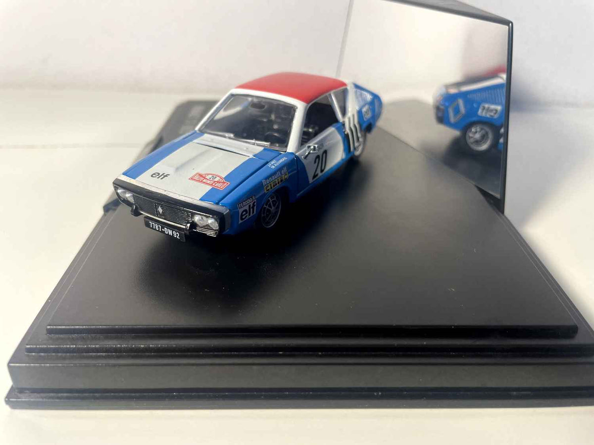 Renault 17 blo, wäiss an rout vum Joer 1975 Nummer 20 - Rallye Monte-Carlo (Rechteck Këscht) - NOREV