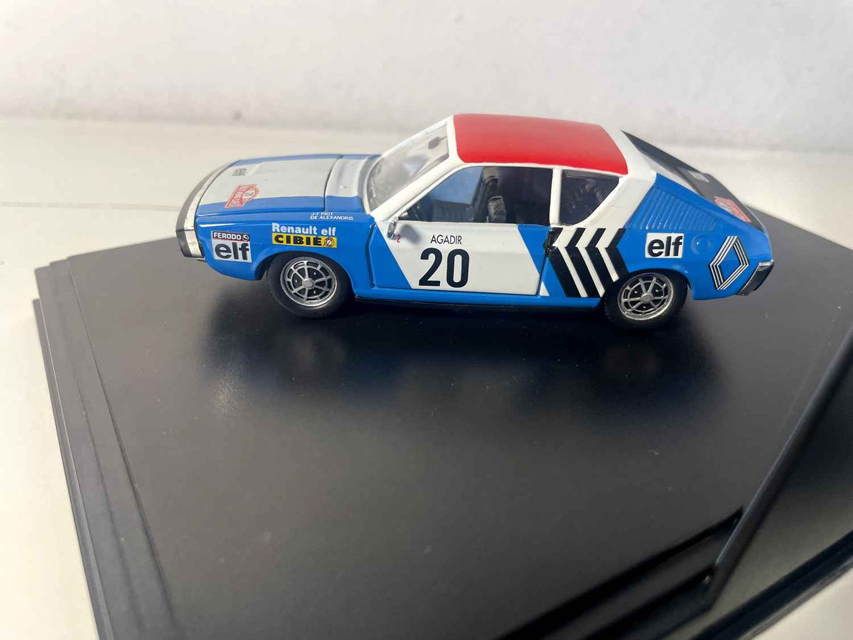Renault 17 blo, wäiss an rout vum Joer 1975 Nummer 20 - Rallye Monte-Carlo (Rechteck Këscht) - NOREV