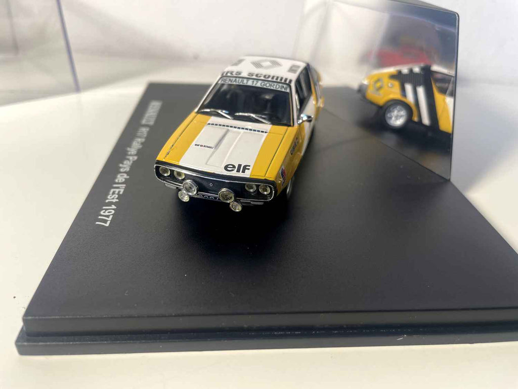 Renault 17 żółta i biała numer 2 rajd krajów wschodnich z 1977 roku (opakowanie prostokątne) - IXO