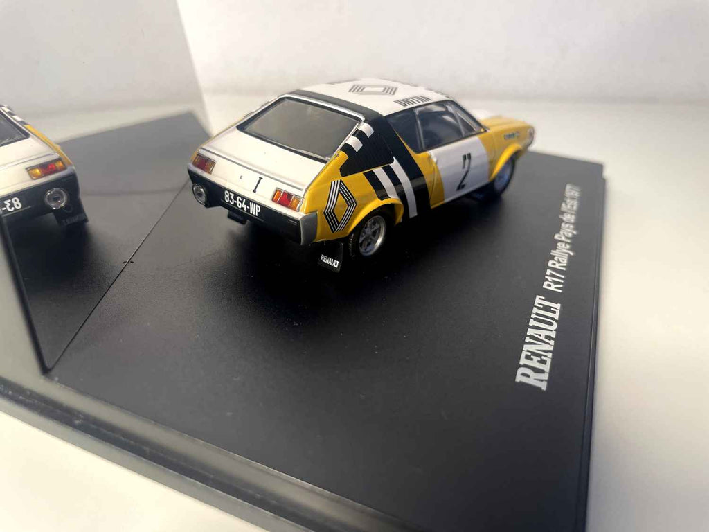 Renault 17 żółta i biała numer 2 rajd krajów wschodnich z 1977 roku (opakowanie prostokątne) - IXO