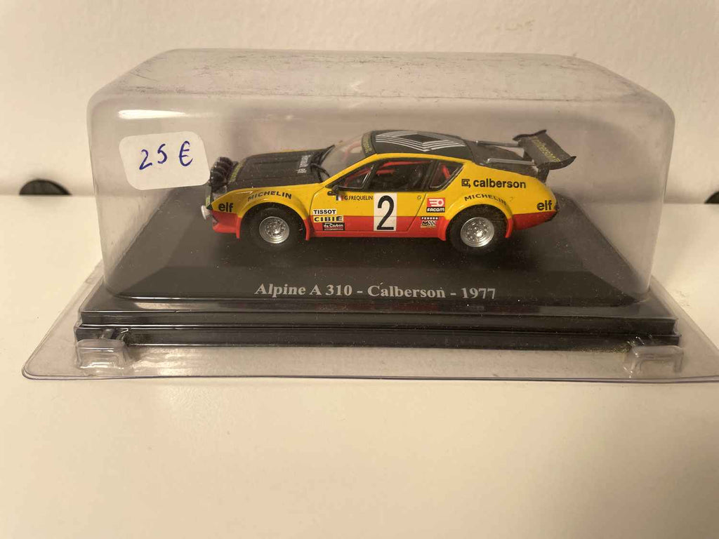 Renault Alpine A310 jaune, noire et rouge numéro 2 de 1977 avec publicité CALBERSON (sous blister)