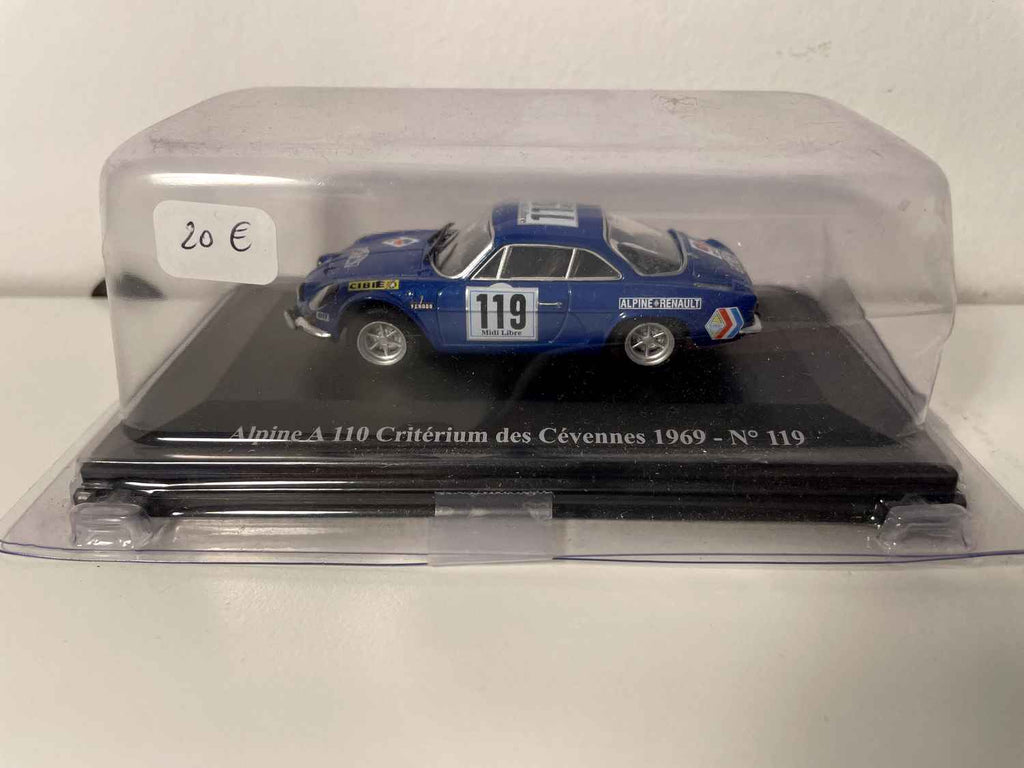 Renault Alpine A110 bleue numéro 119 - critérium des Cévennes de 1969 (sous blister)