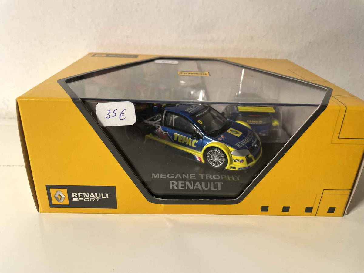 Mégane Trophy bleue foncée et jaune (coffret boite rectangle) - Boite N°5 - NOREV