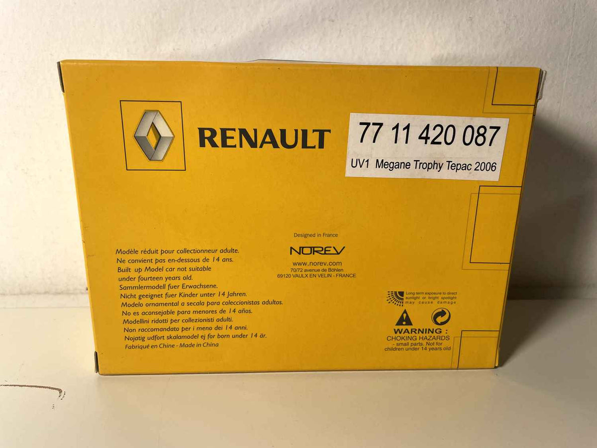 Mégane Trophy bleue foncée et jaune (coffret boite rectangle) - Boite N°5 - NOREV