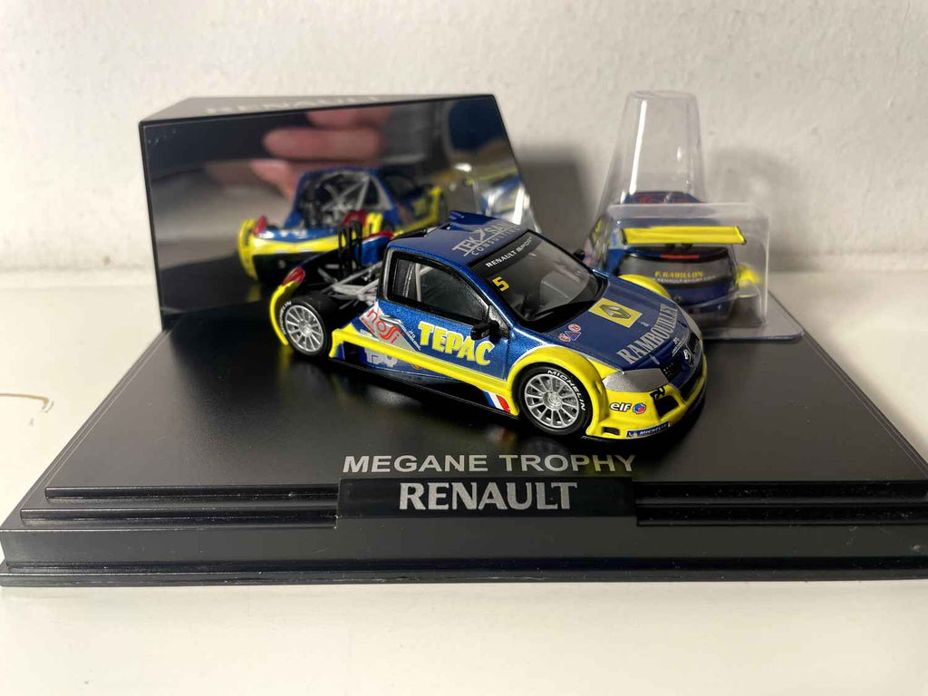 Mégane Trophy bleue foncée et jaune (coffret boite rectangle) - Boite N°5 - NOREV