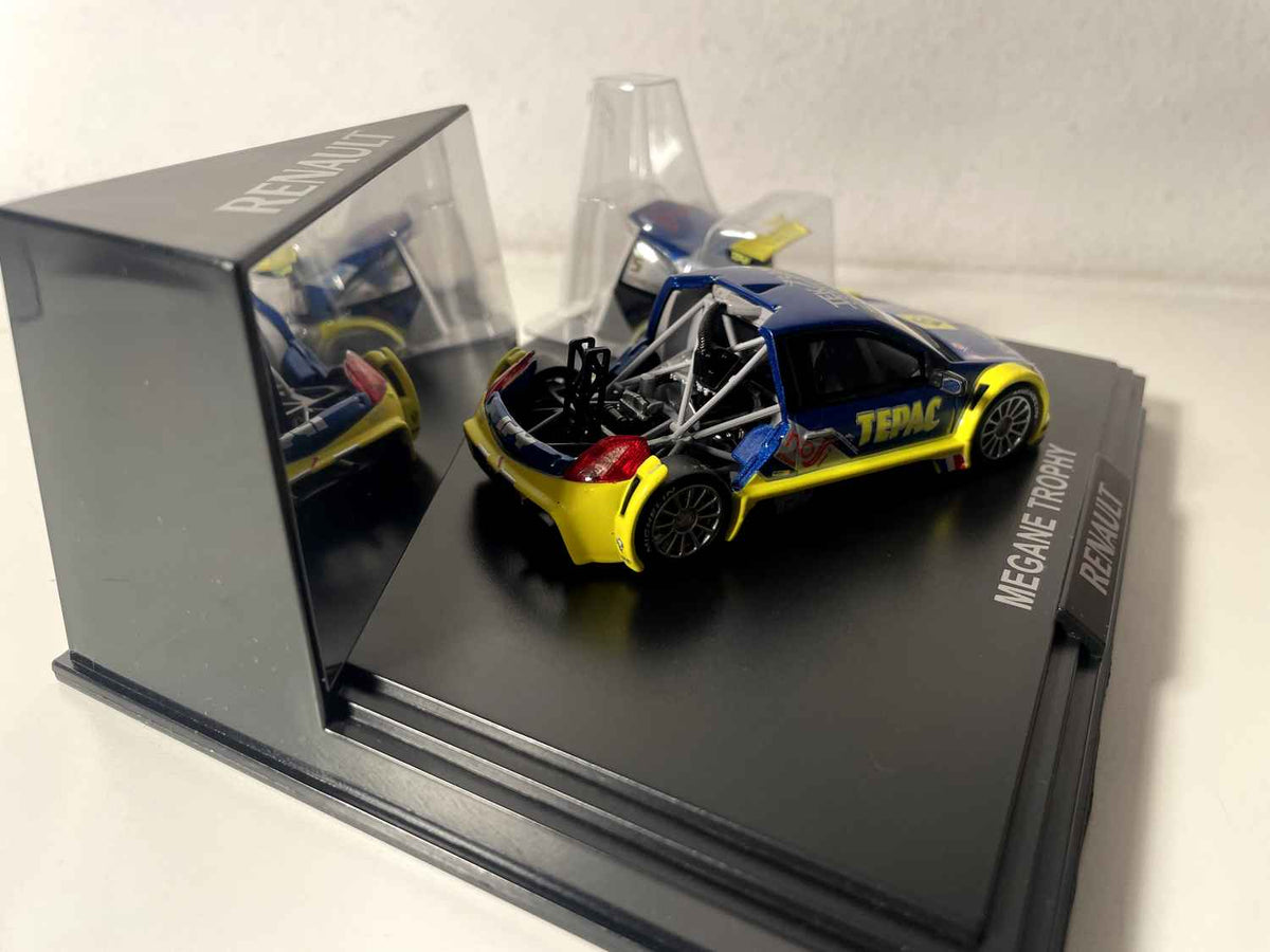 Mégane Trophy bleue foncée et jaune (coffret boite rectangle) - Boite N°5 - NOREV