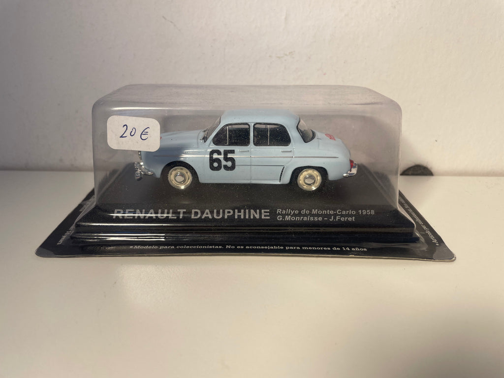 Renault dauphine bleue pâle numéro 65 - Rallye de Monté-Carlo de 1958 (blister)