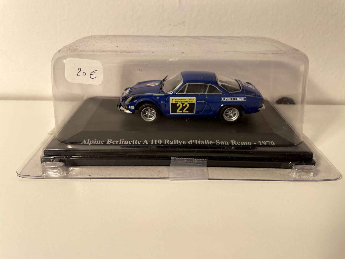 Renault Alpine berlinette A110 blo Nummer 22 - rallye d'Italia - San-Rémo aus 1970 (an Blister)