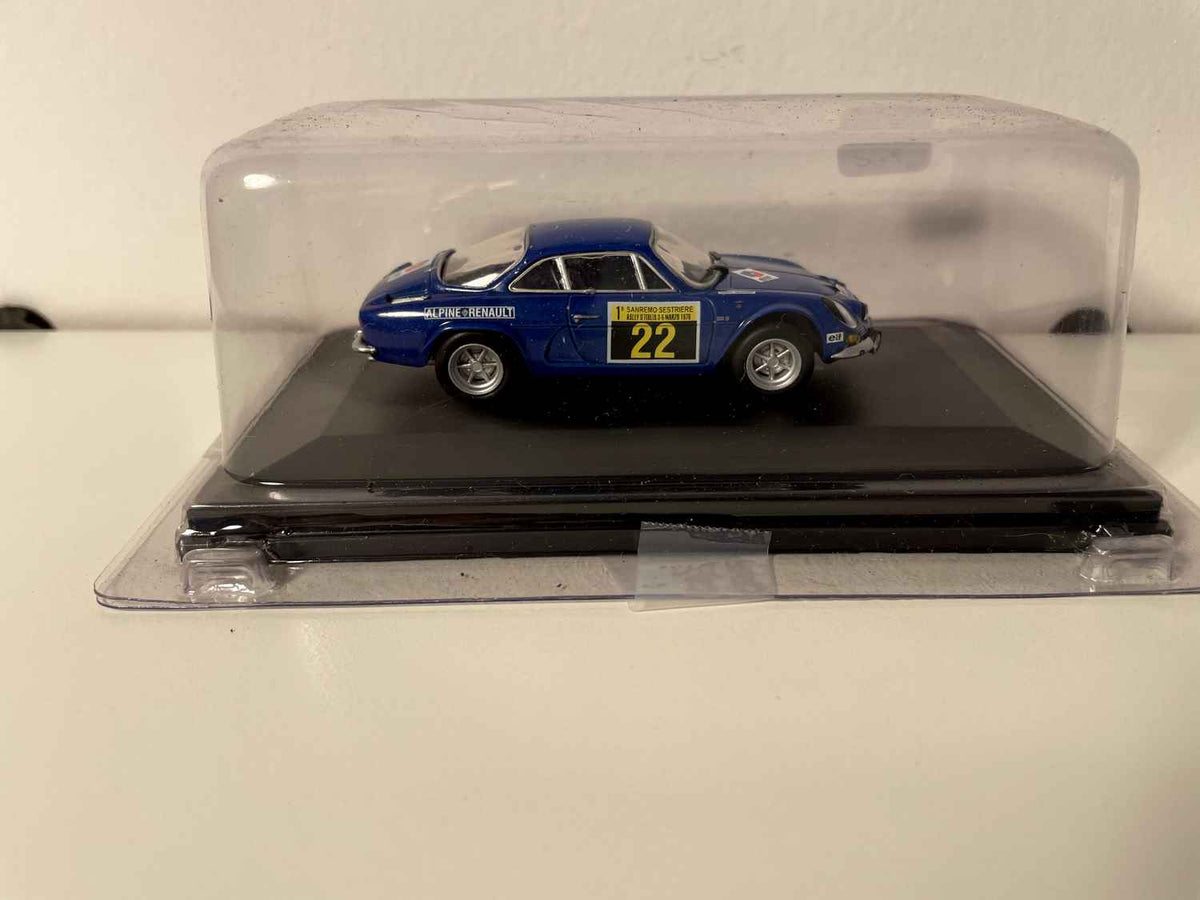Renault Alpine berlinette A110 blo Nummer 22 - rallye d'Italia - San-Rémo aus 1970 (an Blister)