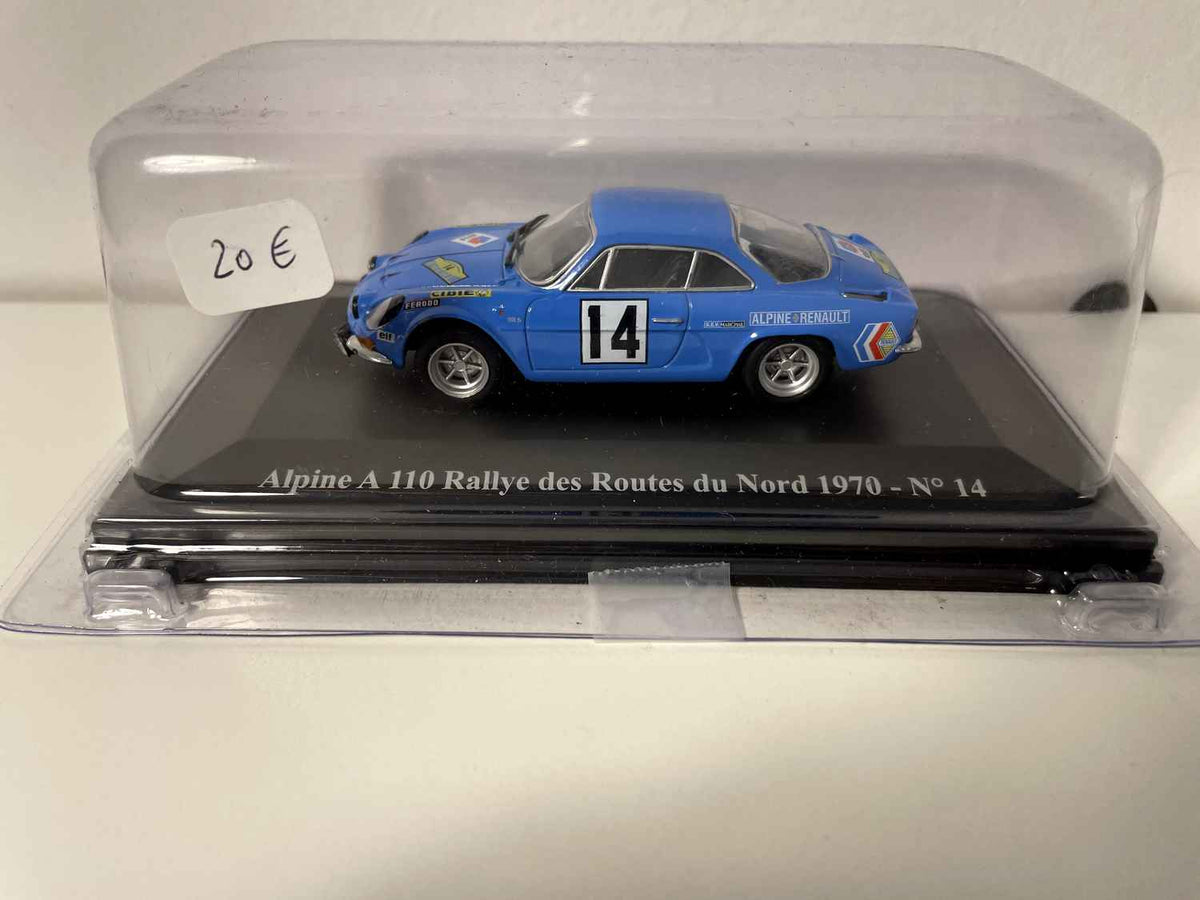 Renault Alpine A110 blu numero 14 - rallye delle strade del Nord del 1970 (sotto blister)