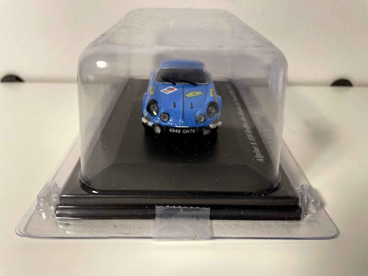 Renault Alpine A110 blu numero 14 - rallye delle strade del Nord del 1970 (sotto blister)