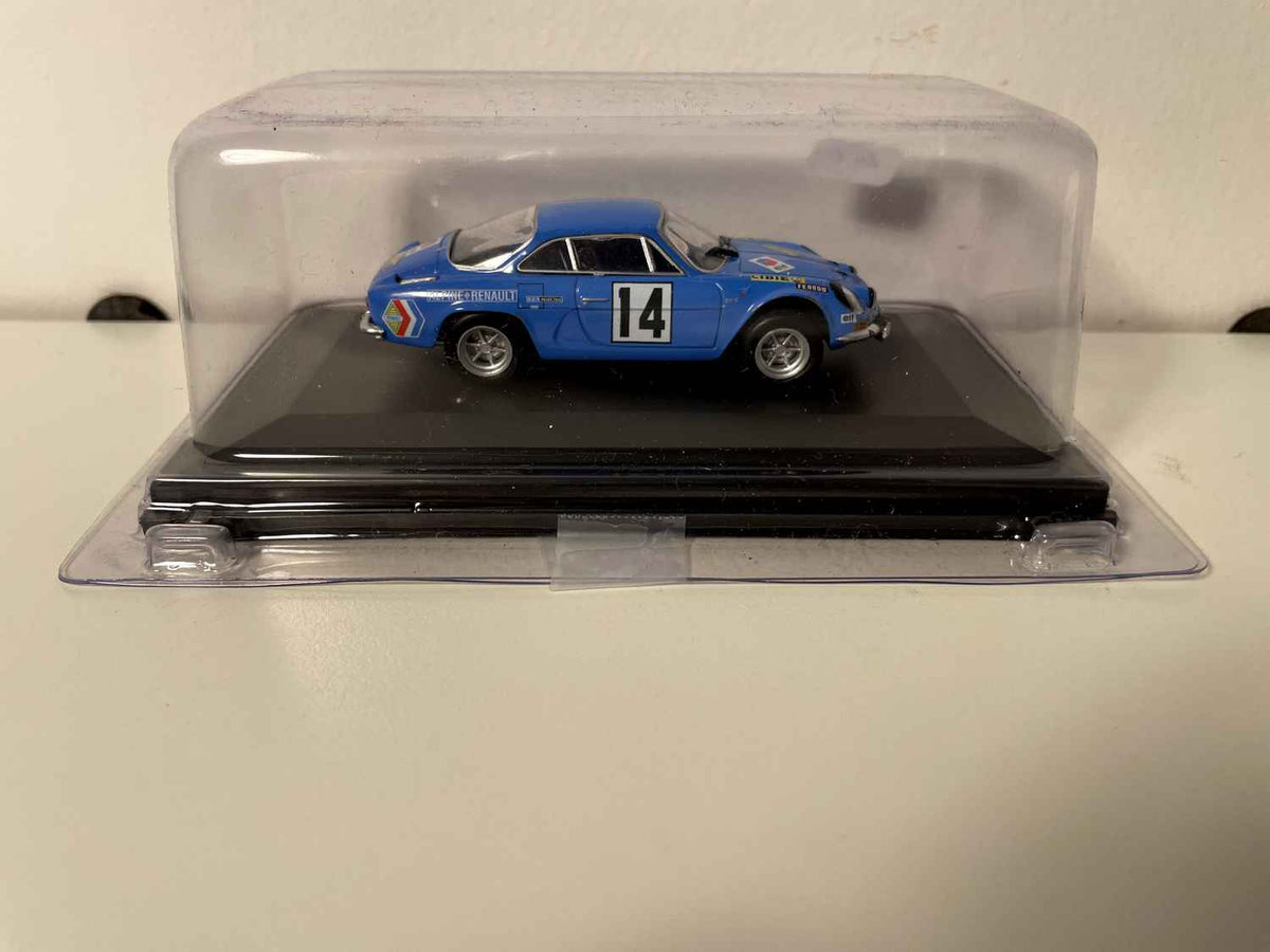 Renault Alpine A110 blu numero 14 - rallye delle strade del Nord del 1970 (sotto blister)