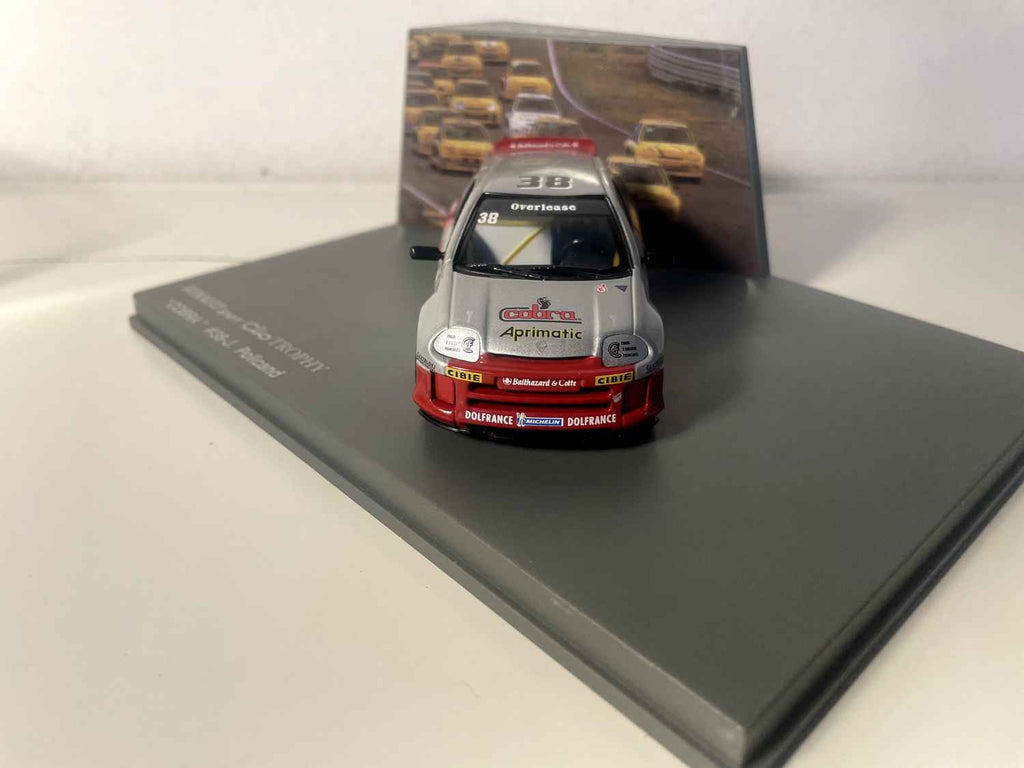 Renault Sport Clio Trophy "COBRA" grise et rouge numéro 38 - UNIVERSAL HOBBIES - coffret boite rectangle (boite N°26)