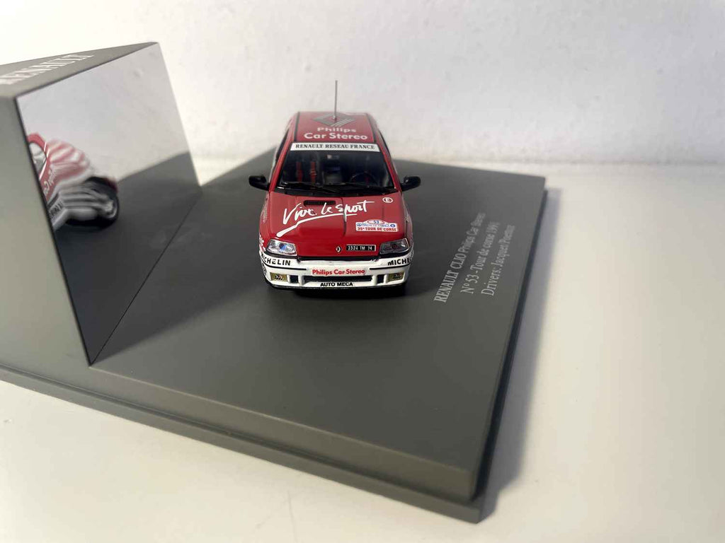 Renault Clio Philips Car Stereo Rot und Weiß Nummer 53 Tour de Corse 1991 (rechteckige Box) - Universal Hobbies