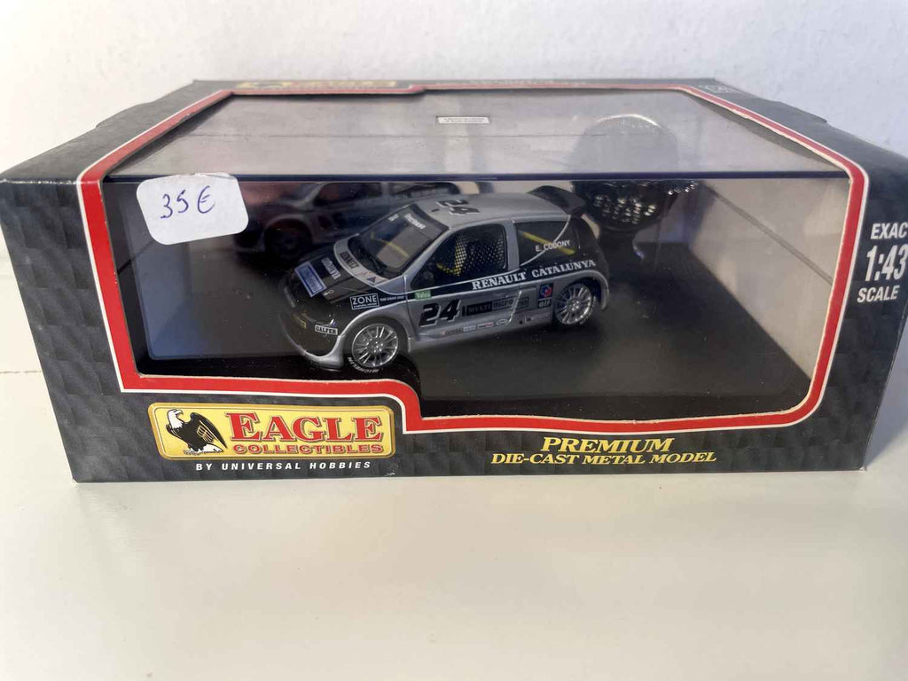 Renault Sport Clio Trophy "Renault Catalunya" gris y negro número 24 (caja rectangular) - EAGLE Collectibles por Universal Hobbies