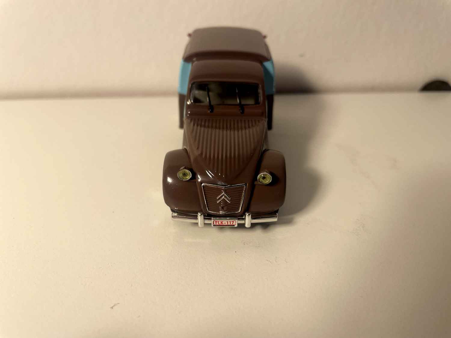 Citroën 2 CV AZUL furgonetka dwukolorowa (niebieska i brązowa) - Norev