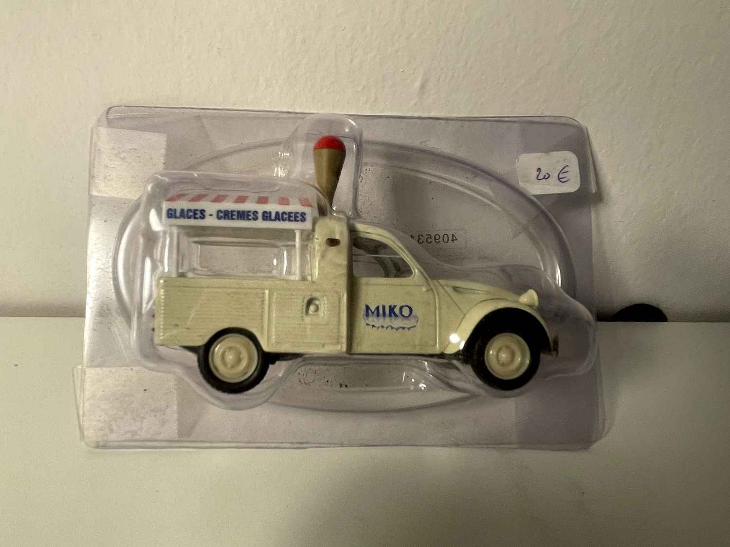 Citroën 2 CV Pick-up beige Lieferwagen mit MIKO-Werbung - Norev