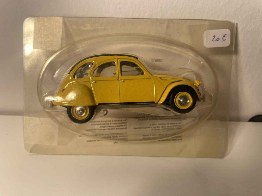 Citroën 2 CV 6 żółty w czarne paski - Norev (UWAGA: przednie światła są krzywe)