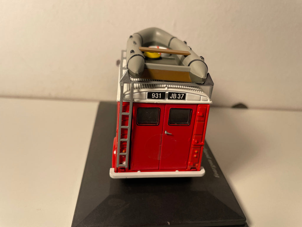 1965 Citroën type HZ-IN Red with White Roof - Aquatic Rescue Fire Truck with Boat on the Roof Rack