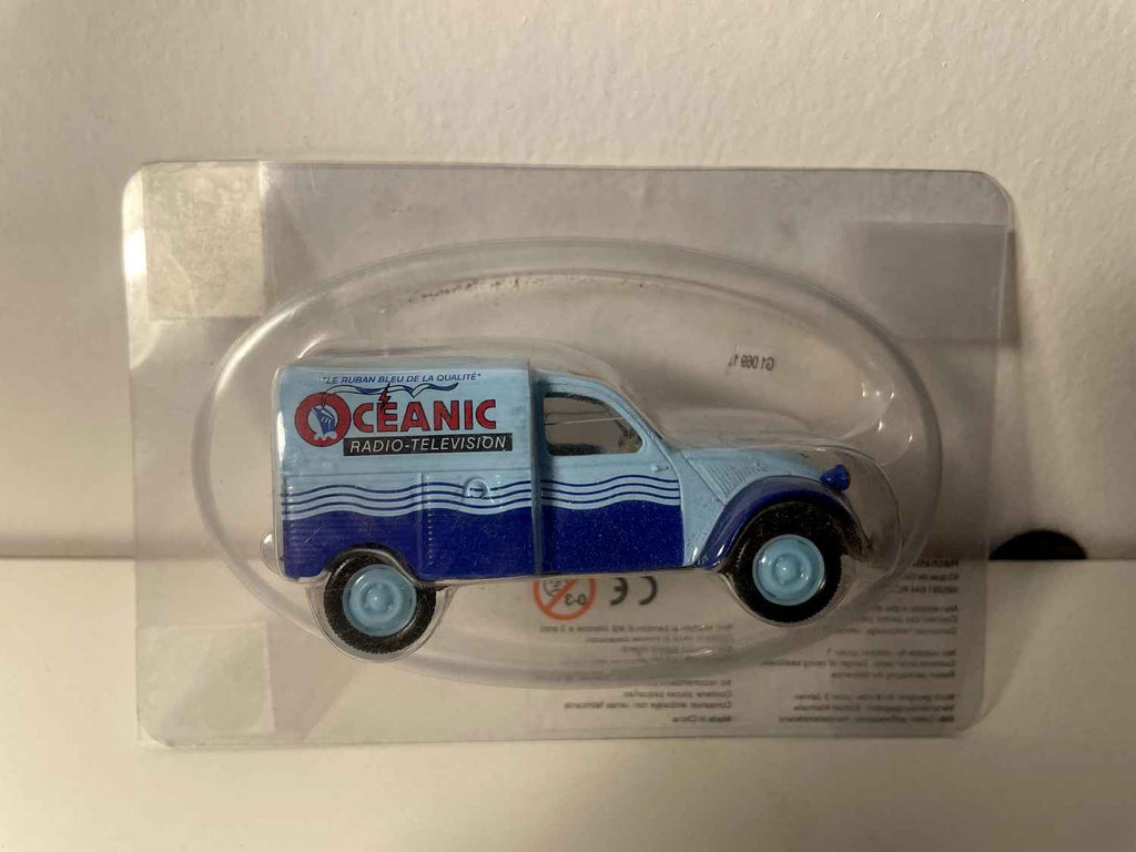 Citroën 2 CV AZU fourgonette bleue et bleue avec publicité OCEANIC radio - télévision - Norev (sous blister)