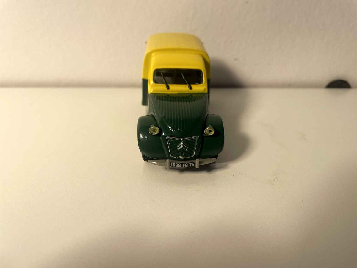 Citroën 2 CV AZU fourgonnette verte et jaune avec publicité Potages KNORR - Norev (sous blister)