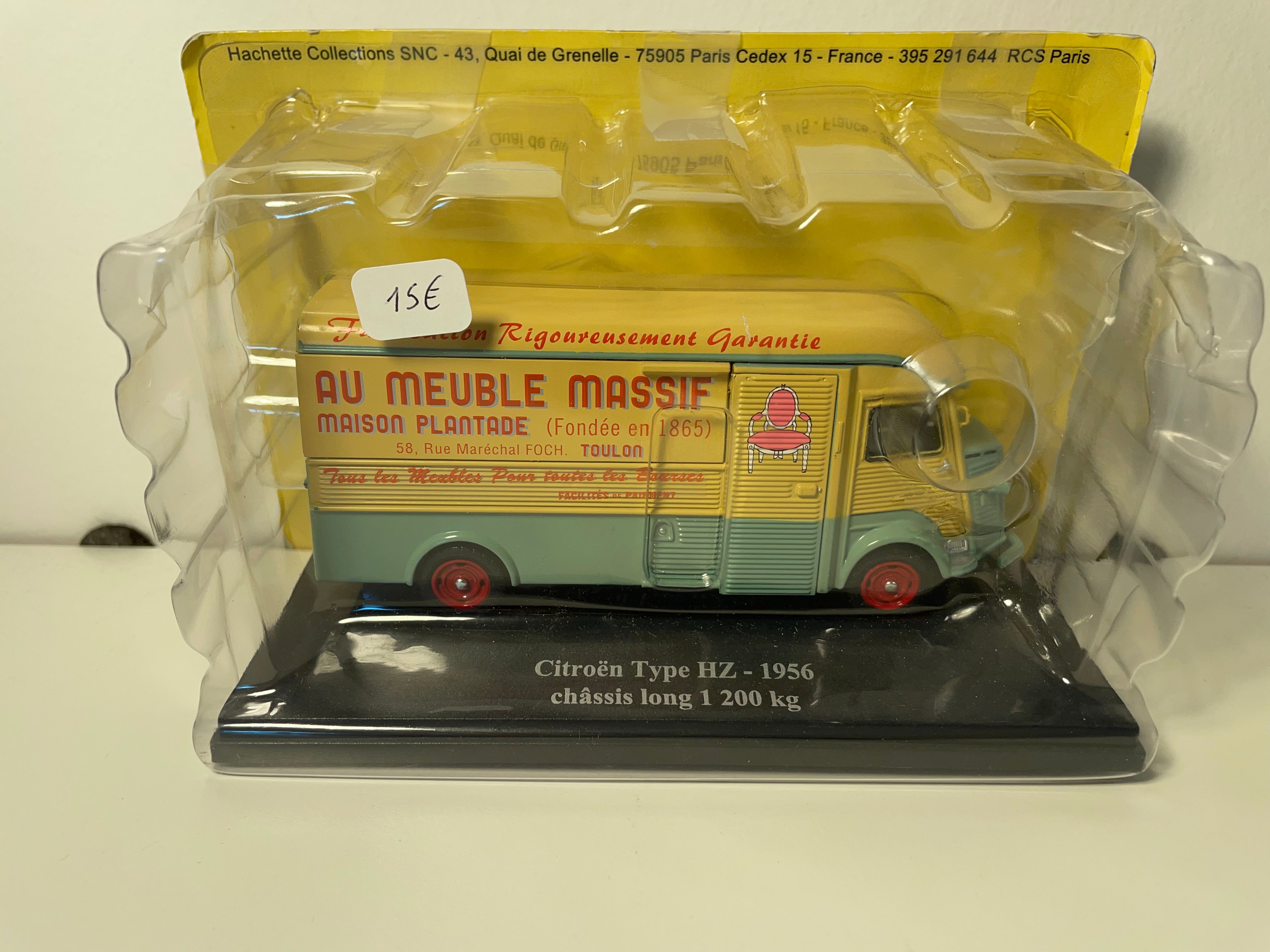 1956 Citroën type HZ groen en oranje-bruin 1200 Kg lang chassis - meubeltransportwagen 'Au meuble massif'
